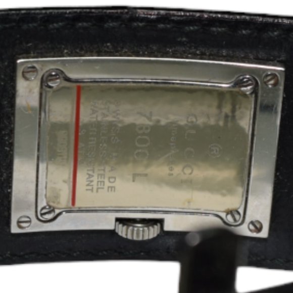 GUCCI Black Dial Black Leather Strap Quartz Women's Watch 7800L. - Picture 7 of 7